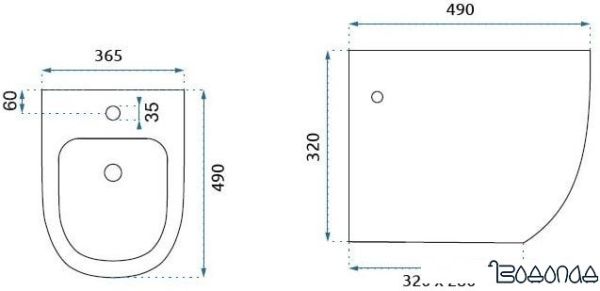 Биде Rea Carlo Mini (черный матовый)