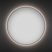 Круглое зеркало с фоновой LED-подсветкой Wellsee 7 Rays' Spectrum 172200170 (D = 90 см, черный контур, сенсорная кнопка)