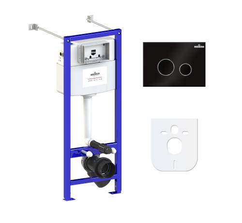 Инсталляция для унитаза комплект 4 в 1 Lavinia Boho Relfix 77020024: система инсталляции для подвесного унитаза, удлиненный комплект креплений, шумоизоляция, кнопка смыва.