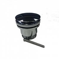 Донный клапан для ванн без переливного отверстия и для ванн с интегр. переливом, Washbasin 3030.55 ВМ Click-Clack, черный матовый, 08010045