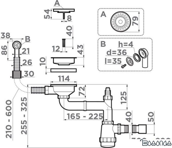 Сифон Omoikiri WK-1-CL-R AB фото 2