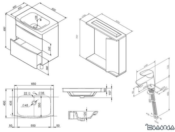 AM.PM Комплект мебели Like BK80GB фото 4
