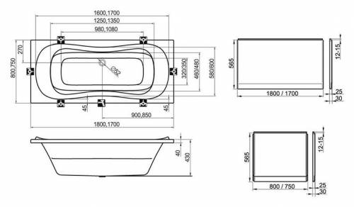 Акриловая ванна Ravak Campanula II 170 см
