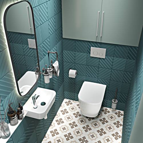 Инсталляция для унитаза комплект 5 в 1 Lavinia Boho Relfix 77020048: система инсталляции для подвесного унитаза, удлиненный комплект креплений, шумоизоляция, кнопка смыва, диспенсер