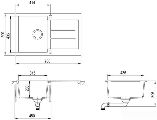 Кухонная мойка Aquasanita Tesa SQT101AW (cerrus 120)