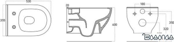 Унитаз Lucco Brilla Rim Art 100614-101 с пневмокрышкой дюропласт фото 2