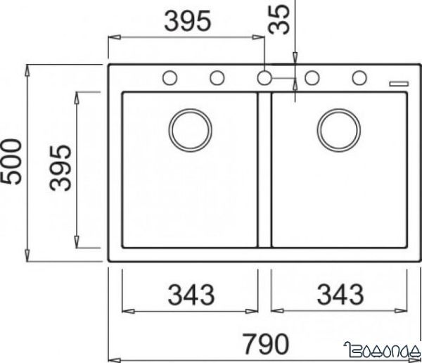 Кухонная мойка Elleci Quadra 350 White K96
