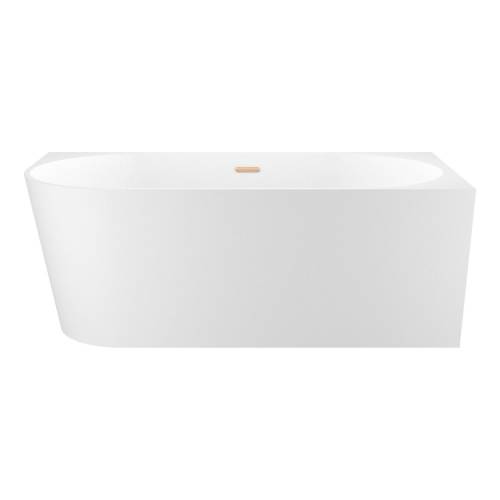 Пристенная  акриловая ванна Wellsee Excellence Pro 28761204R, 180*80 см, цвет белый  глянец. Набор 4 в 1: ванна 287612000, ножки, слив-перелив золото  231925000.