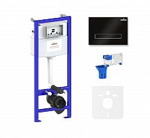 Инсталляция для унитаза комплект 5 в 1 Lavinia Boho Relfix 77010039: система инсталляции для подвесного унитаза, стандартный комплект креплений, шумоизоляция, кнопка смыва, диспенсер