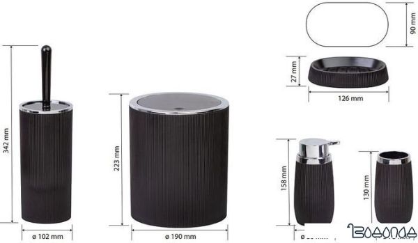 Набор аксессуаров для ванной Bemeta Home 290000208 (черный)