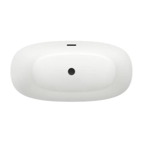 Отдельностоящая акриловая ванна Wellsee Câlin 230201003, 140*70 см Набор 4 в 1: ванна 230201000, ножки, экран, слив-перелив матовый черный 231924000.