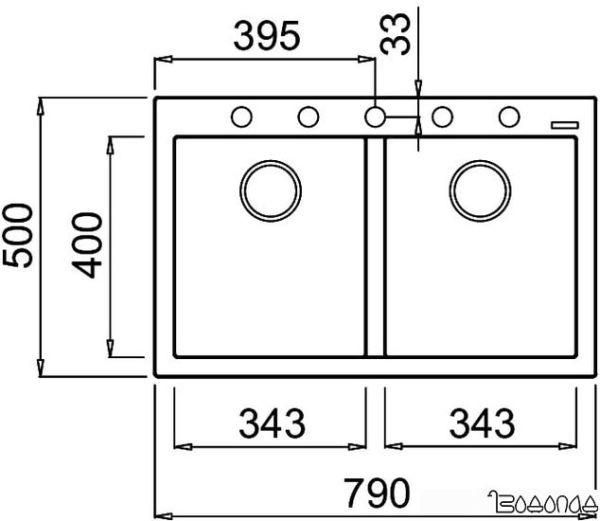 Кухонная мойка Elleci Quadra 350 Ghisa 70