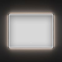 Прямоугольное зеркало с фронтальной LED-подсветкой Wellsee 7 Rays' Spectrum 172201370 (120*70 см, черный контур, сенсорная кнопка)
