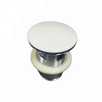 Донный клапан для ванн без переливного отверстия, click-clack, белый глянец (покрытие гель), 08010048