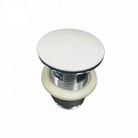 Донный клапан для ванн без переливного отверстия, click-clack, белый глянец (покрытие гель), 08010048