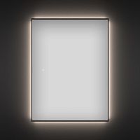 Прямоугольное зеркало с фоновой LED-подсветкой Wellsee 7 Rays' Spectrum 172200980 (70*85 см, черный контур, сенсорная кнопка)