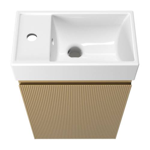 Wellsee Тумба под умывальник 2 в 1 WC Area 221803002 (тумба/матовый бежевый, раковина/глянцевый белый, без ножек)