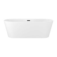 Отдельностоящая  акриловая ванна Wellsee Shell 28170303R, 170*75 см, цвет белый глянец.  Набор 4 в 1: ванна 281703000, ножки, экран, слив-перелив матовый черный  231924000.