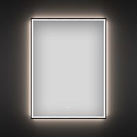 Прямоугольное зеркало с фронтальной LED-подсветкой Wellsee 7 Rays' Spectrum 172201220 (55*70 см, черный контур, сенсорная кнопка)