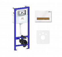 Инсталляция для унитаза комплект 4 в 1 Lavinia Boho Relfix 77010018: система инсталляции для подвесного унитаза, стандартный комплект креплений, шумоизоляция, кнопка смыва