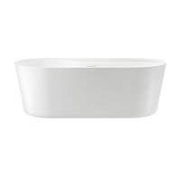 Отдельностоящая акриловая ванна Wellsee Vanille Joie 236501002, 179,5*84,5 см Набор 4 в 1: ванна 236501000, ножки, экран, слив-перелив глянцевый белый 231922000.