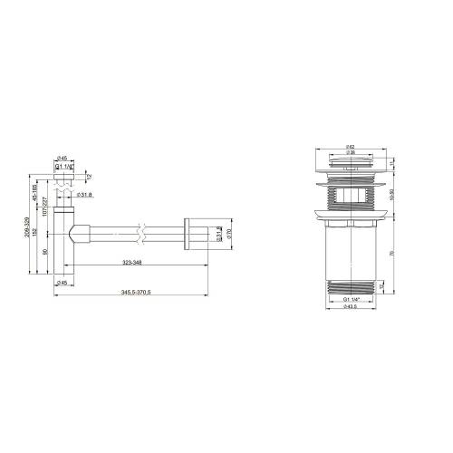 Сифон и донный клапан Wellsee Drainage System 182119001 (состоит из 182119000, 182129000)