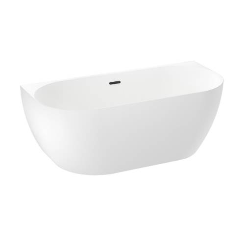 Пристенная акриловая ванна Wellsee Belle Spa 3.0 235901003, 170*80 см Набор 4 в 1: ванна 235901000, ножки, экран, слив-перелив матовый черный 231924000.