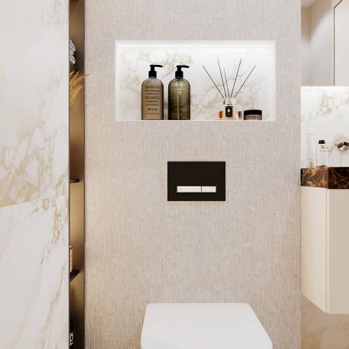 Инсталляция для унитаза комплект 5 в 1 Lavinia Boho Relfix 77020057: система инсталляции для подвесного унитаза, удлиненный комплект креплений, шумоизоляция, кнопка смыва, диспенсер