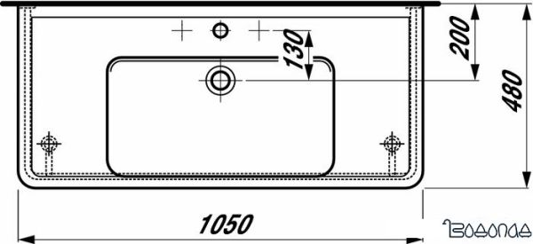 Умывальник Laufen PRO 813958 105x48 фото 4