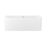Пристенная  акриловая ванна Wellsee Clermont 28260104R, 150*73 см, цвет белый  глянец. Набор 4 в 1: ванна 282601000, ножки, слив-перелив золото  231920000.