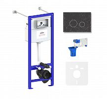 Инсталляция для унитаза комплект 5 в 1 Lavinia Boho Relfix 77020068: система инсталляции для подвесного унитаза, удлиненный комплект креплений, шумоизоляция, кнопка смыва, диспенсер