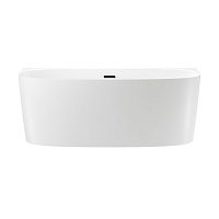 Пристенная акриловая ванна Wellsee Belle Spa 2.0 235801003, 160*75 см Набор 4 в 1: ванна 235801000, ножки, экран, слив-перелив матовый черный 231924000.