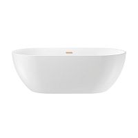 Отдельностоящая акриловая ванна Wellsee Chic Riviera 236803004, 179*84,5 см Набор 4 в 1: ванна 236803000, ножки, экран, слив-перелив золото 231925000.