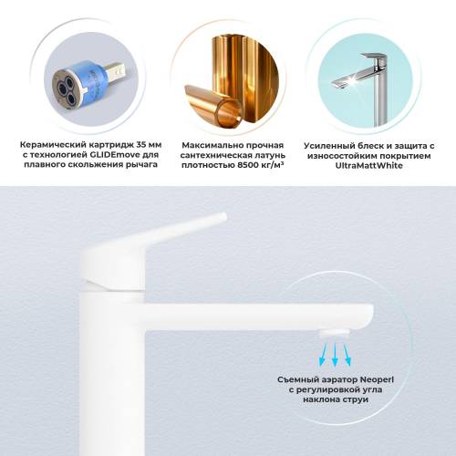 Отдельностоящий смеситель для раковины Wellsee ICON! for life 182310000 (матовый белый)