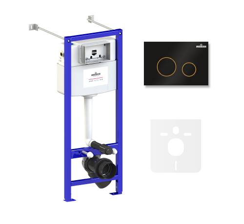 Инсталляция для унитаза комплект 4 в 1 Lavinia Boho Relfix 77020036: система инсталляции для подвесного унитаза, удлиненный комплект креплений, шумоизоляция, кнопка смыва.