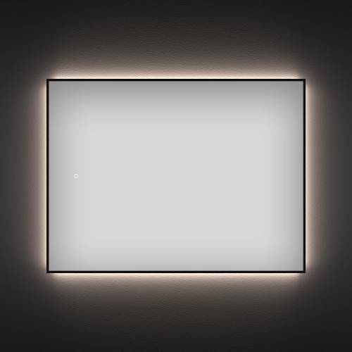 Прямоугольное зеркало с фоновой LED-подсветкой Wellsee 7 Rays' Spectrum 172200890 (75*50 см, черный контур, сенсорная кнопка)