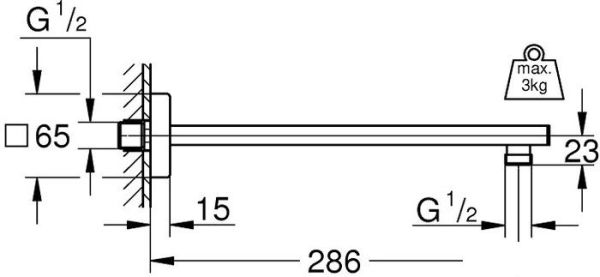Держатель верхнего душа Grohe Rainshower 27709000 фото 2