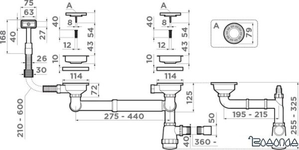 Сифон Omoikiri WK-1.5-S IN 4998039
