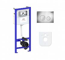 Инсталляция для унитаза комплект 4 в 1 Lavinia Boho Relfix 77010006: система инсталляции для подвесного унитаза, стандартный комплект креплений, шумоизоляция, кнопка смыва