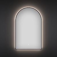 Арочное зеркало с фоновой LED-подсветкой Wellsee 7 Rays' Spectrum 172201690 (40*70 см, черный контур, сенсорная кнопка)