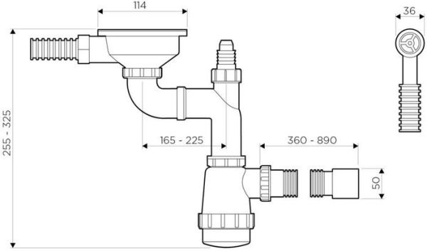 Сифон Omoikiri WK-1-R IN фото 2