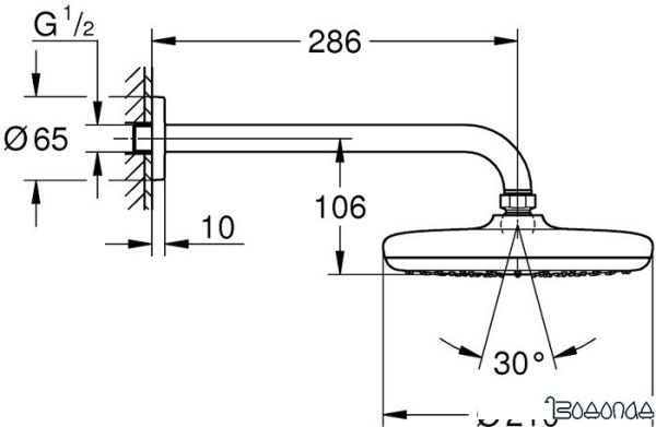 Верхний душ Grohe Tempesta 210 26411000 фото 4