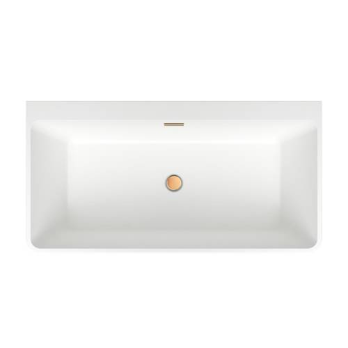 Отдельностоящая акриловая ванна Wellsee Graceful Pro 230902004, 150*77 см Набор 4 в 1: ванна 230902000, ножки, экран, слив-перелив золото 231920000.