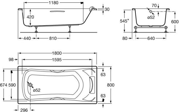 Ванна Roca BeCool 180x80 [ZRU9302782]