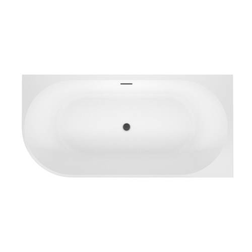 Пристенная  акриловая ванна Wellsee Excellence Pro 28761203R, 180*80 см, цвет белый  глянец. Набор 4 в 1: ванна 287612000, ножки, экран, слив-перелив  матовый черный 231924000.