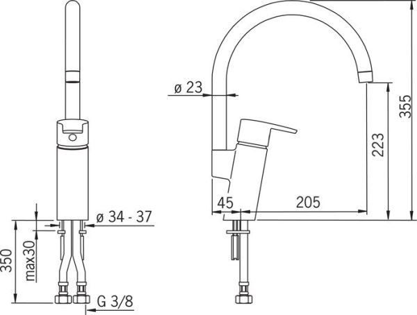 Смеситель Oras Cubista 2838F