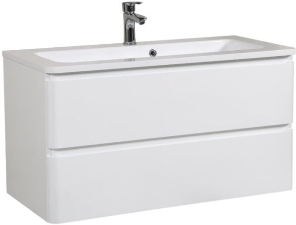 Аква Родос Тумба под умывальник Акцент 100 (белый, подвесная)