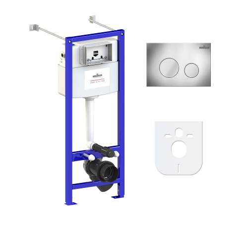 Инсталляция для унитаза комплект 4 в 1 Lavinia Boho Relfix 77020018: система инсталляции для подвесного унитаза, удлиненный комплект креплений, шумоизоляция, кнопка смыва.