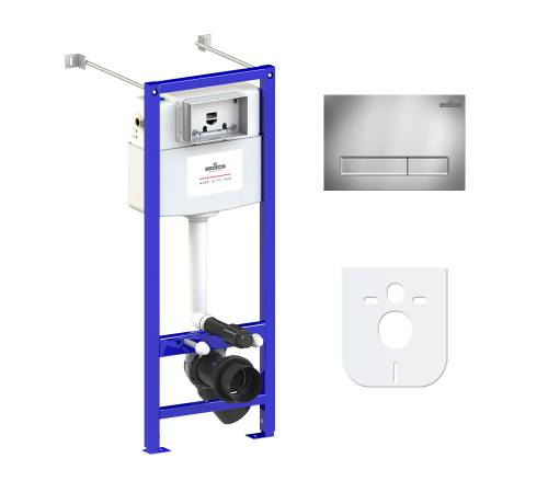 Инсталляция для унитаза комплект 4 в 1 Lavinia Boho Relfix 77020014: система инсталляции для подвесного унитаза, удлиненный комплект креплений, шумоизоляция, кнопка смыва.