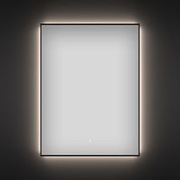Прямоугольное зеркало с фоновой LED-подсветкой Wellsee 7 Rays' Spectrum 172200940 (60*75 см, черный контур, сенсорная кнопка)